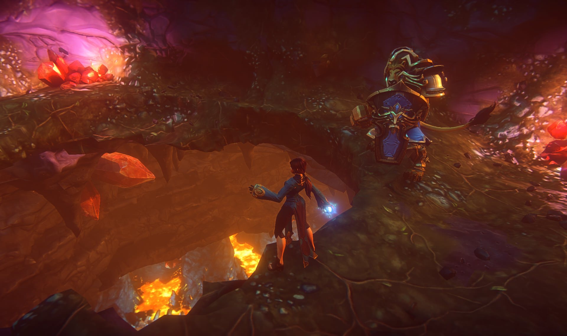 human_wizard_and_kerran_warrior_break_through_cave